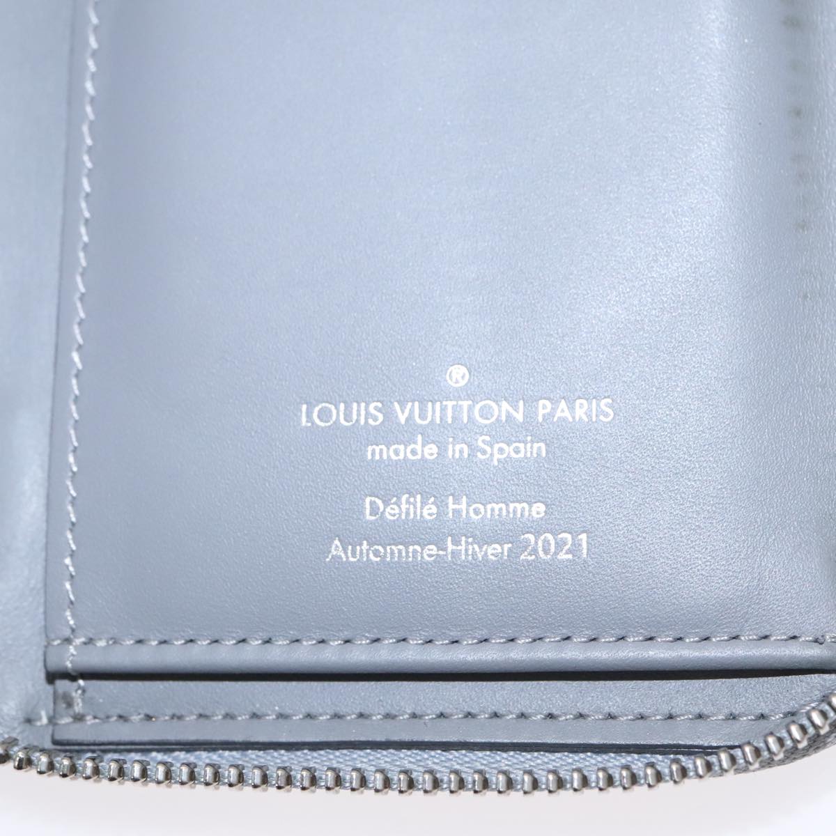 LOUIS VUITTON Monogram Miroir Zippy Wallet Vertical Wallet Silver LV 104402