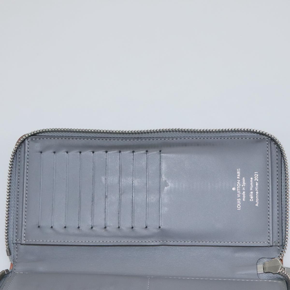 LOUIS VUITTON Monogram Miroir Zippy Wallet Vertical Wallet Silver LV 104402