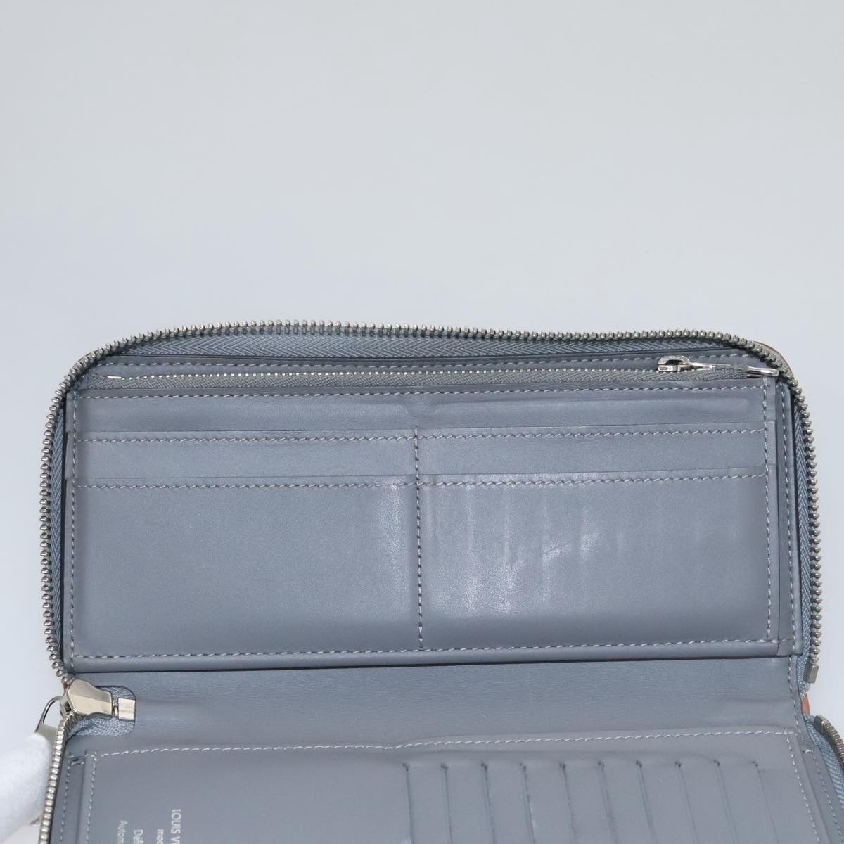 LOUIS VUITTON Monogram Miroir Zippy Wallet Vertical Wallet Silver LV 104402