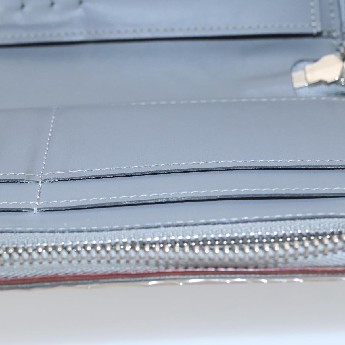 LOUIS VUITTON Monogram Miroir Zippy Wallet Vertical Wallet Silver LV 104402