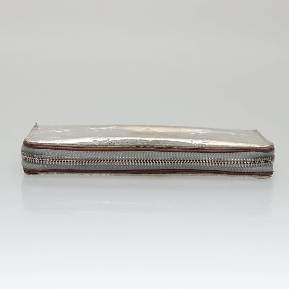 LOUIS VUITTON Monogram Miroir Zippy Wallet Vertical Wallet Silver LV 104402