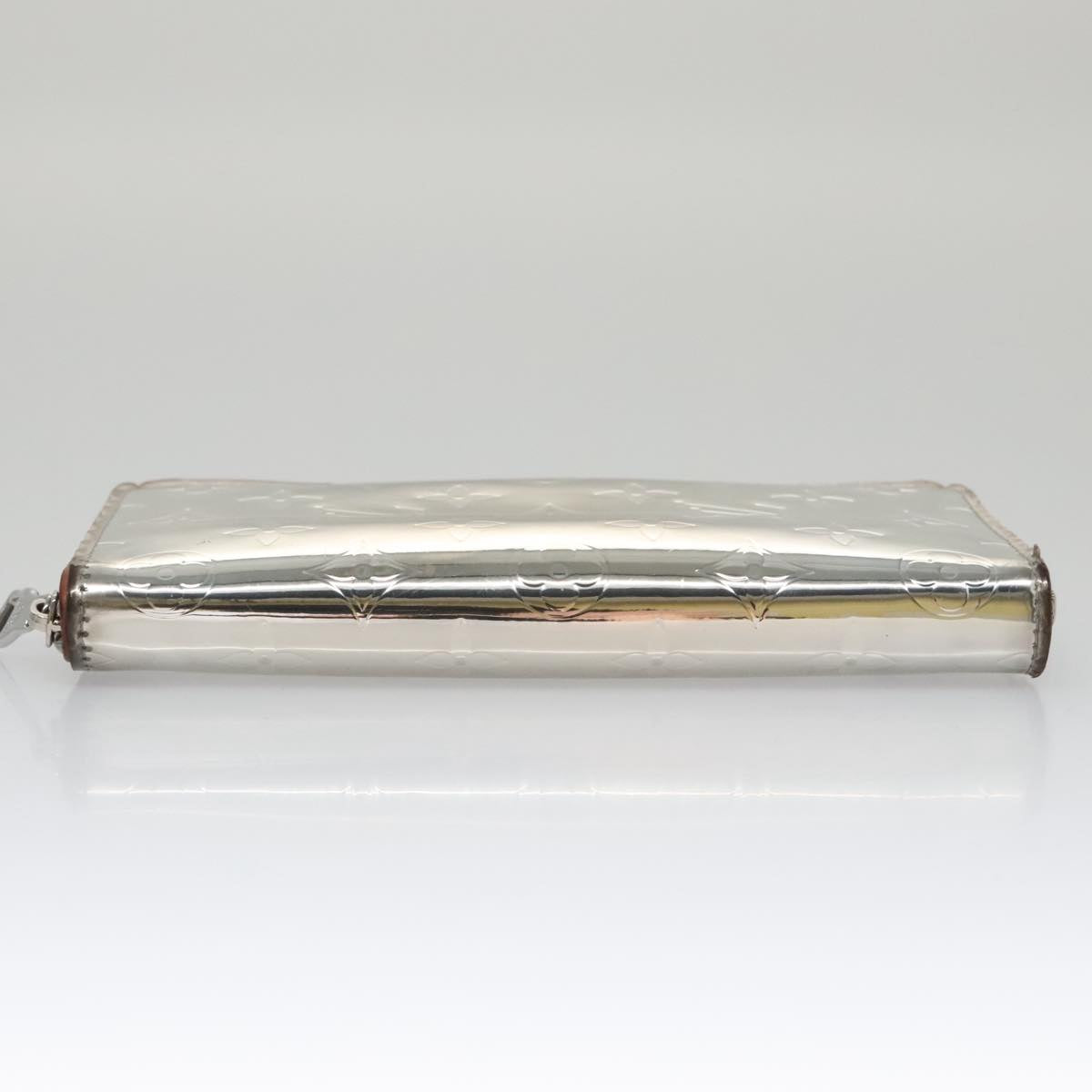 LOUIS VUITTON Monogram Miroir Zippy Wallet Vertical Wallet Silver LV 104402