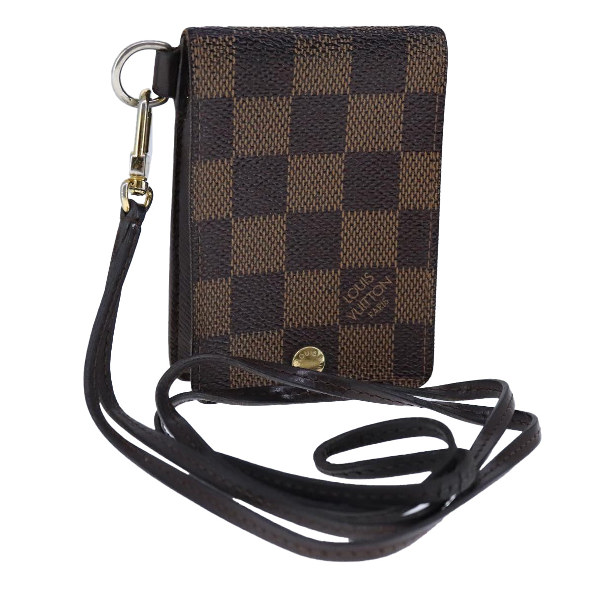 LOUIS VUITTON Damier Ebene Porte Cartes ID Bandouliere Case N60016 104403