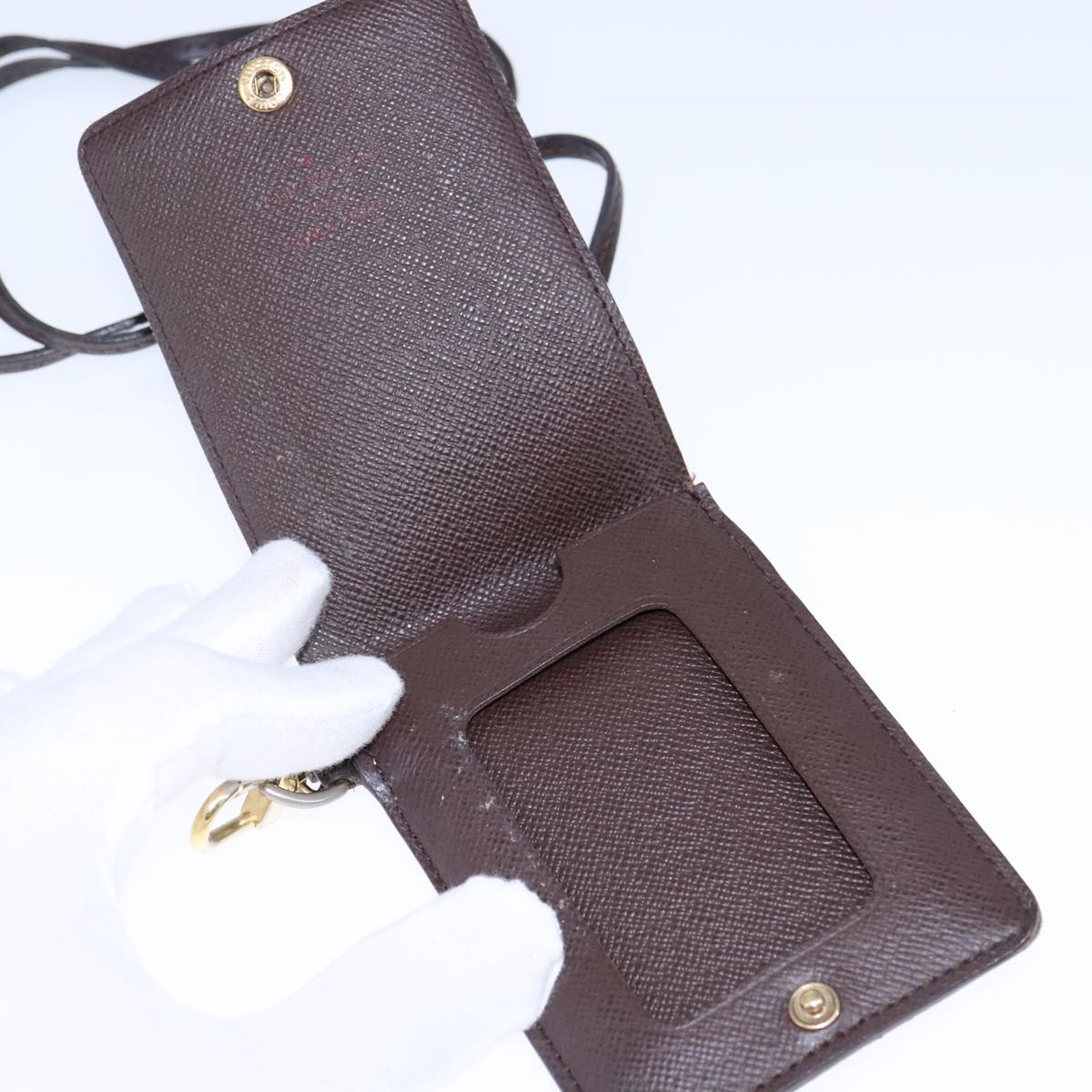 LOUIS VUITTON Damier Ebene Porte Cartes ID Bandouliere Case N60016 104403
