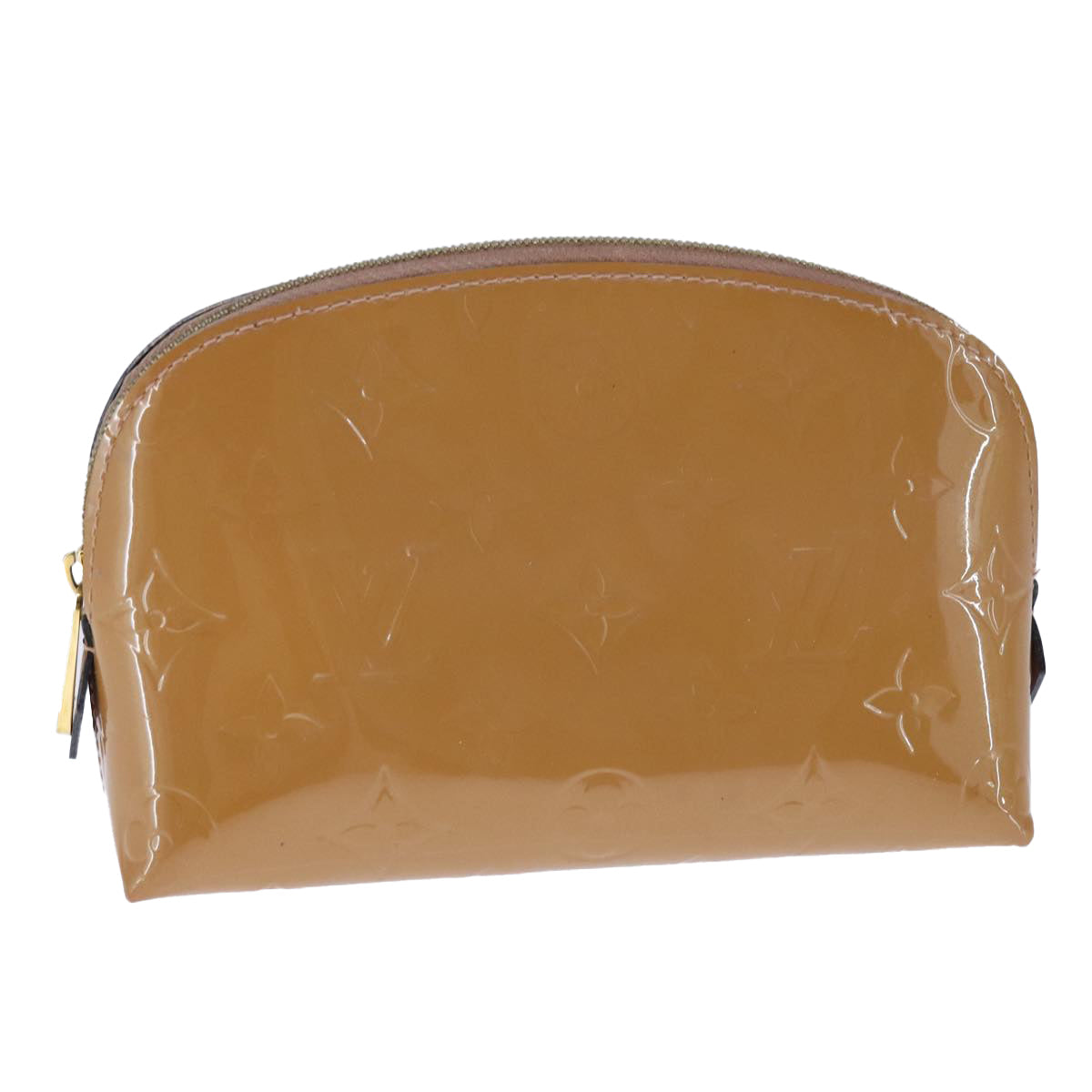 LOUIS VUITTON Monogram Vernis Pochette Pouch Rose Velours M90008 LV 104410