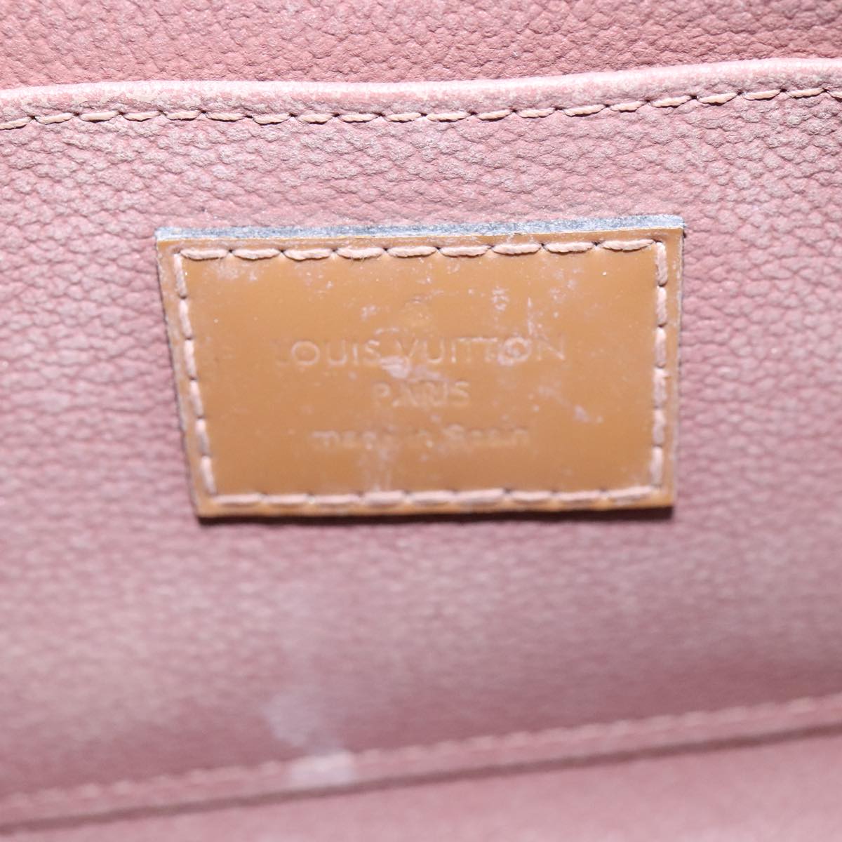 LOUIS VUITTON Monogram Vernis Pochette Pouch Rose Velours M90008 LV 104410
