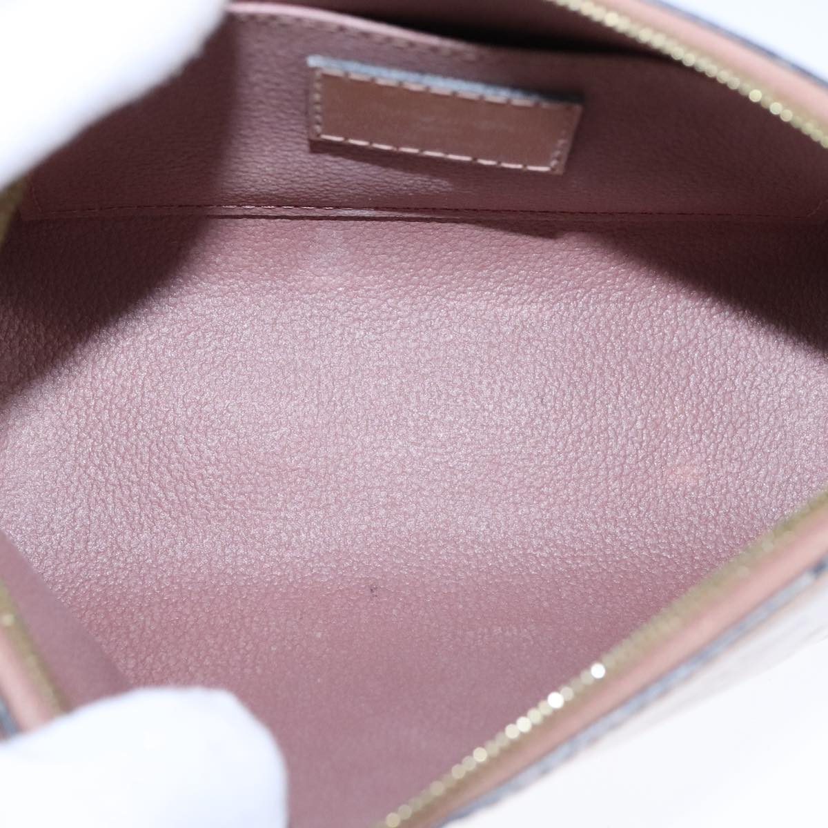 LOUIS VUITTON Monogram Vernis Pochette Pouch Rose Velours M90008 LV 104410