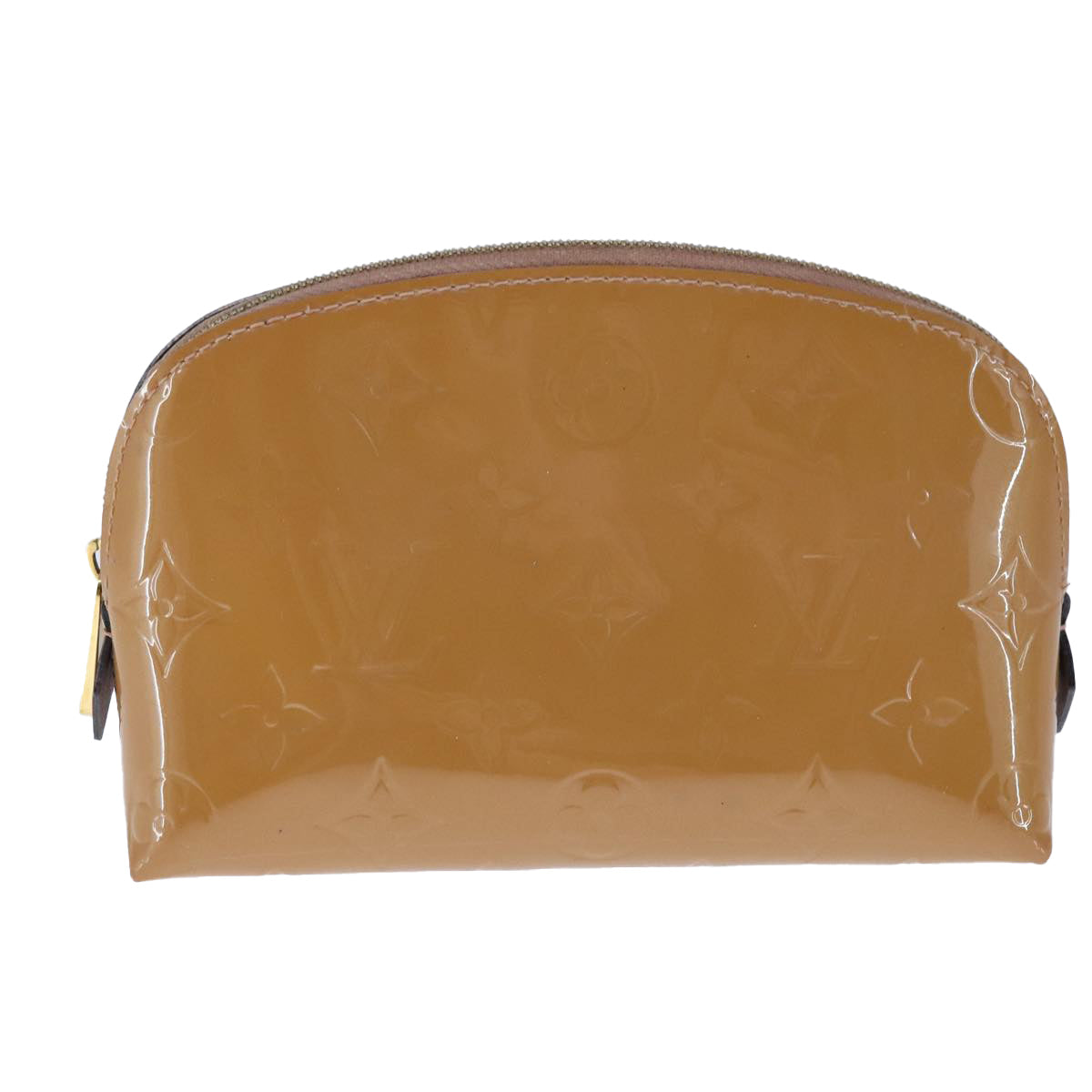 LOUIS VUITTON Monogram Vernis Pochette Pouch Rose Velours M90008 LV 104410