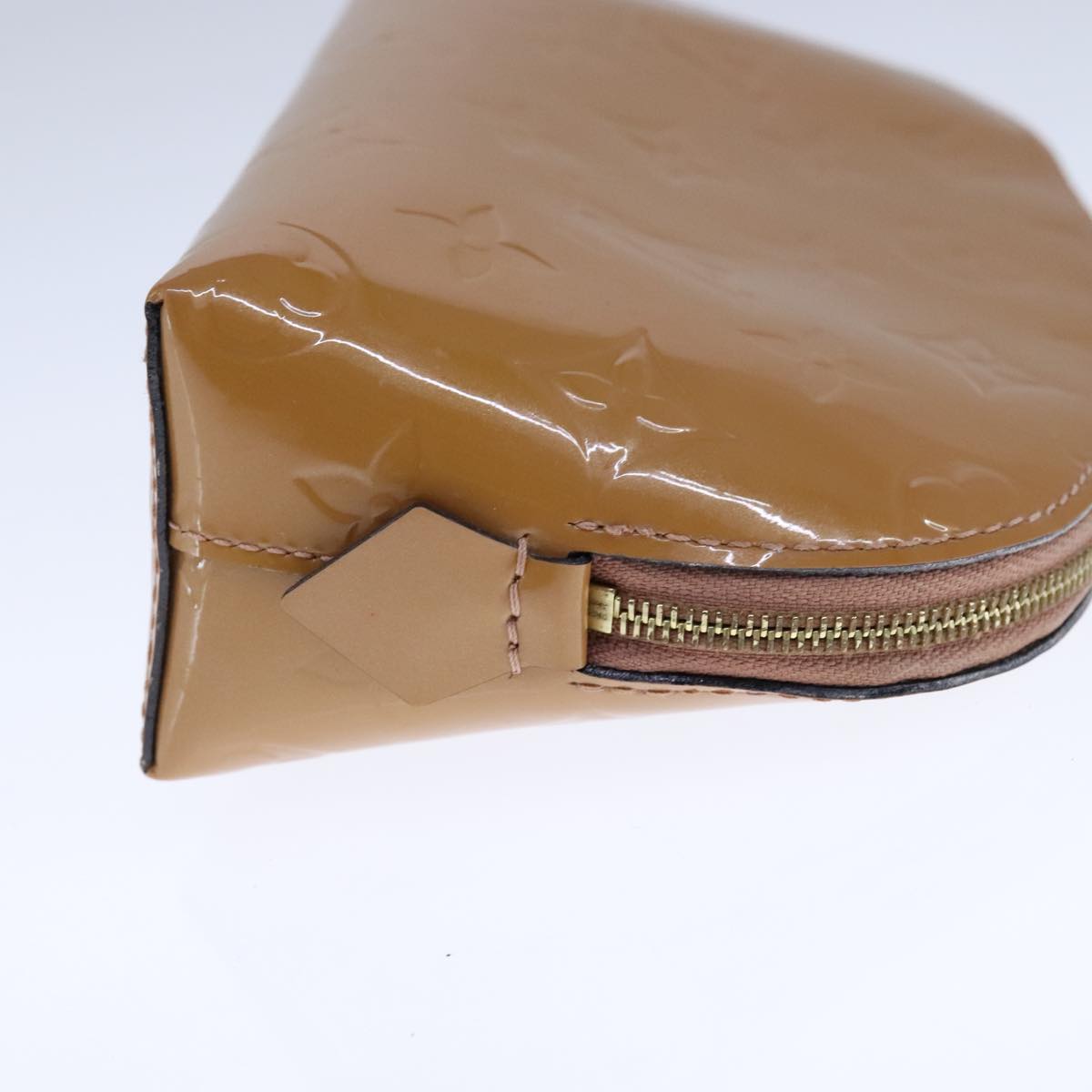 LOUIS VUITTON Monogram Vernis Pochette Pouch Rose Velours M90008 LV 104410