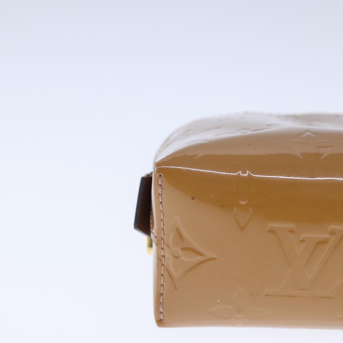 LOUIS VUITTON Monogram Vernis Pochette Pouch Rose Velours M90008 LV 104410