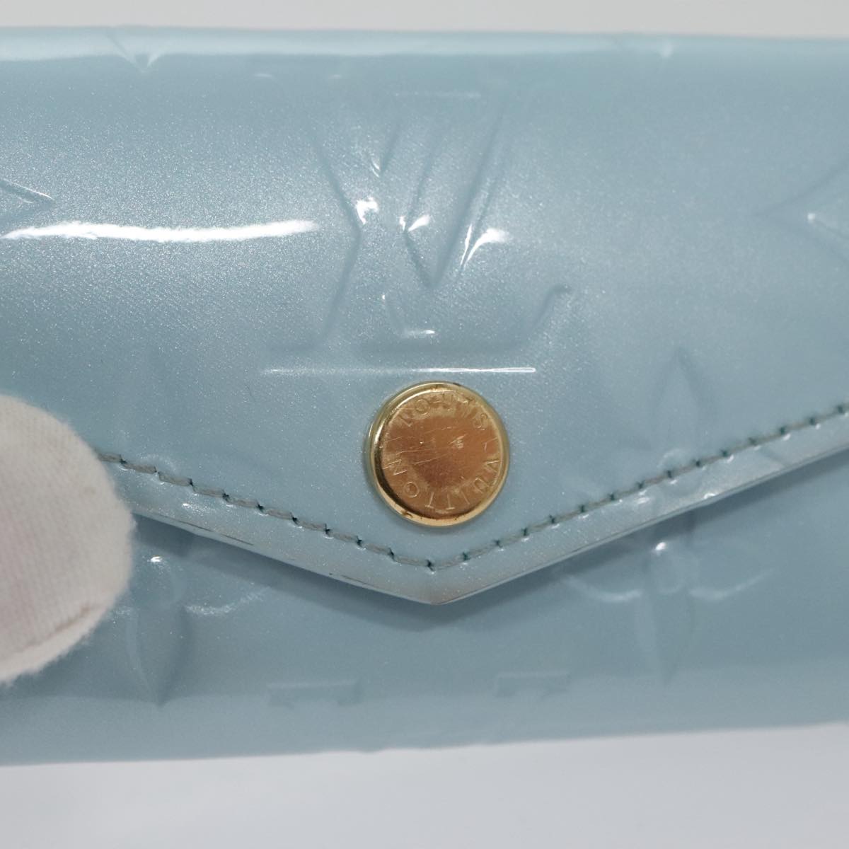 LOUIS VUITTON Vernis Multicles 4 Key Case Sky Blue Monogram M82980 104411