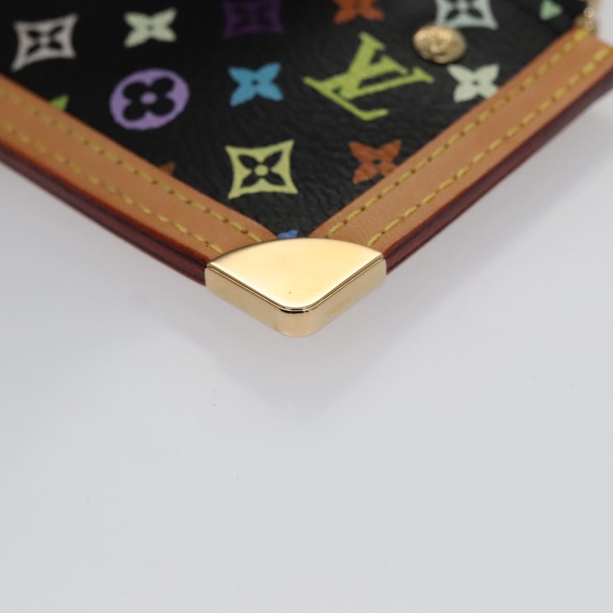 LOUIS VUITTON Monogram Multicolor Pochette Cles Purse Black M92654 104416S