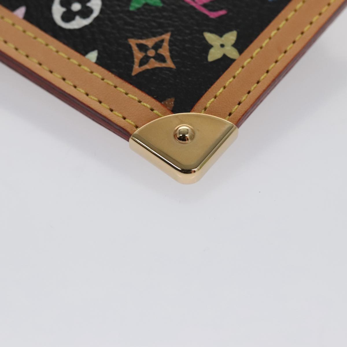 LOUIS VUITTON Monogram Multicolor Pochette Cles Purse Black M92654 104416S