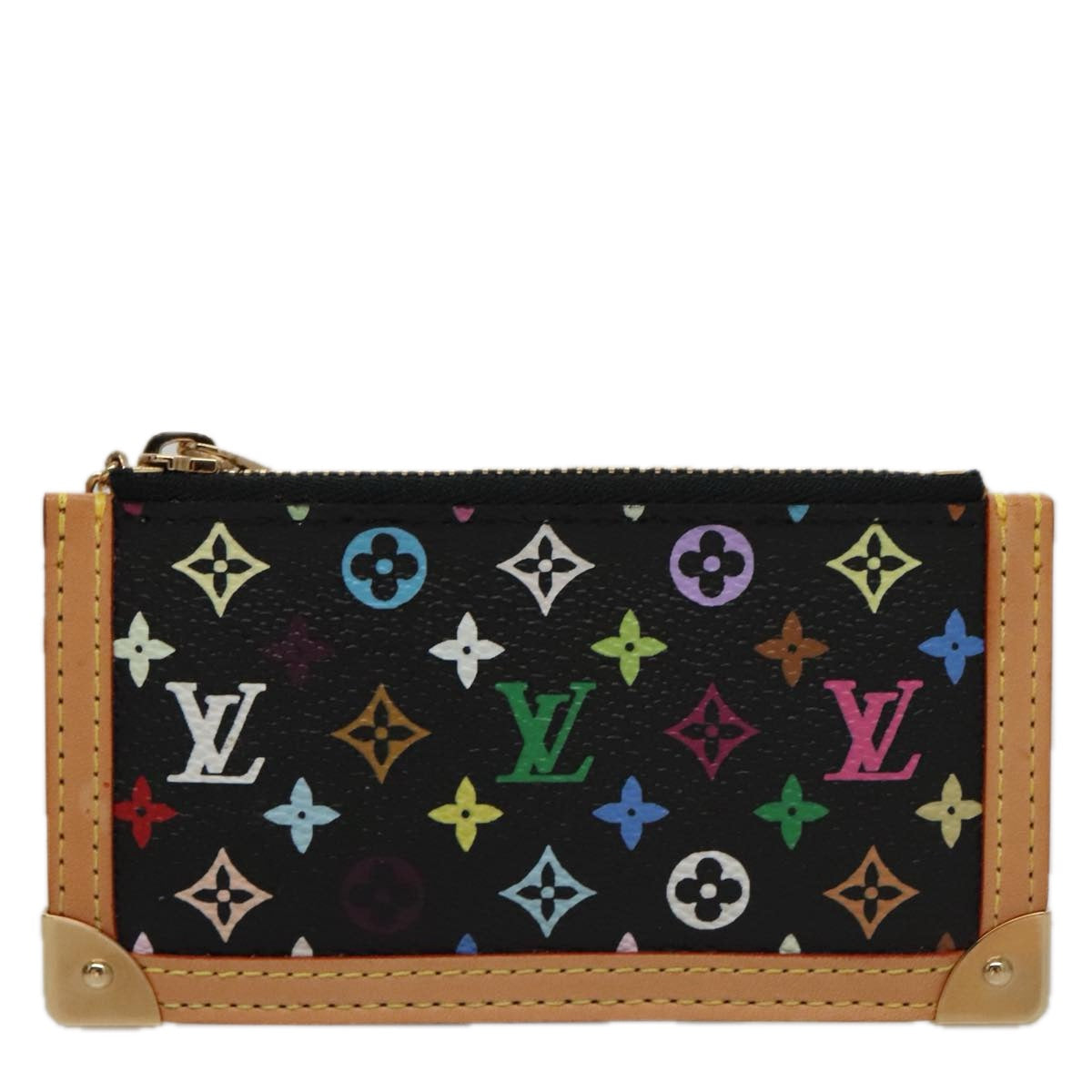 LOUIS VUITTON Monogram Multicolor Pochette Cles Purse Black M92654 104416S