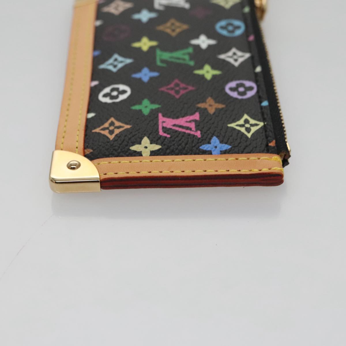 LOUIS VUITTON Monogram Multicolor Pochette Cles Purse Black M92654 104416S