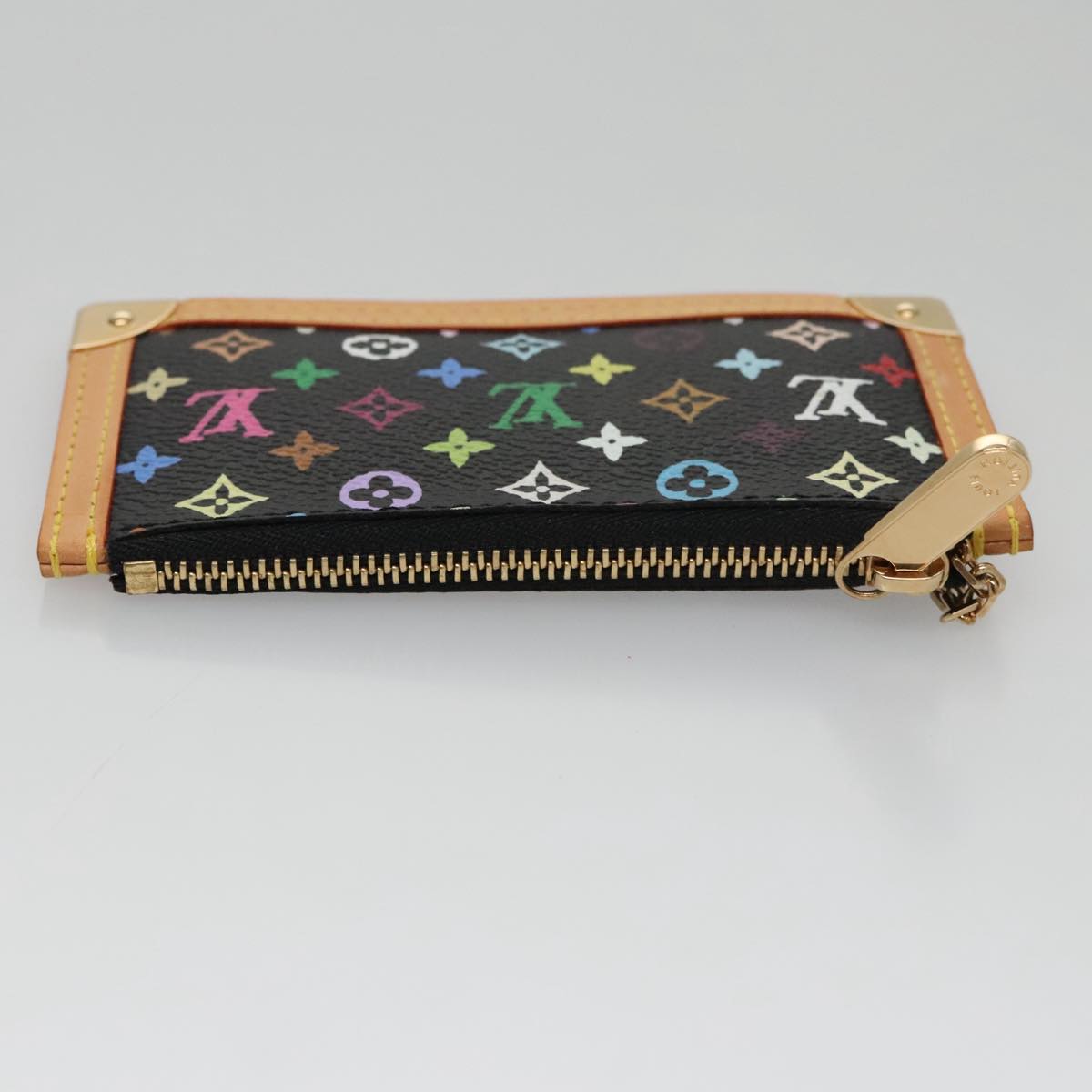 LOUIS VUITTON Monogram Multicolor Pochette Cles Purse Black M92654 104416S