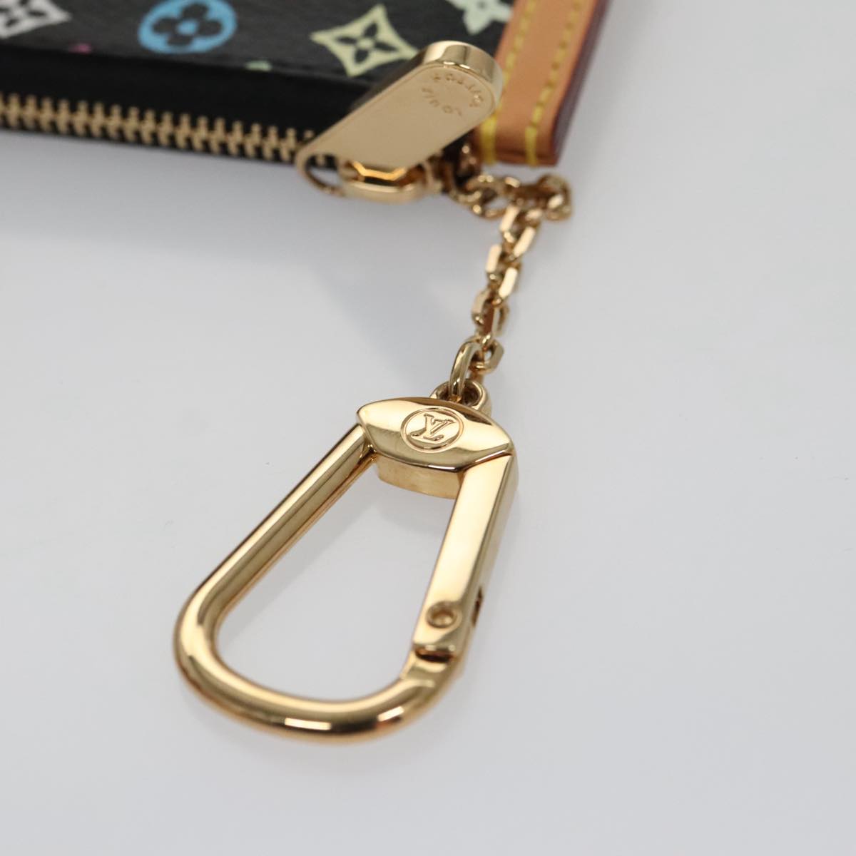 LOUIS VUITTON Monogram Multicolor Pochette Cles Purse Black M92654 104416S