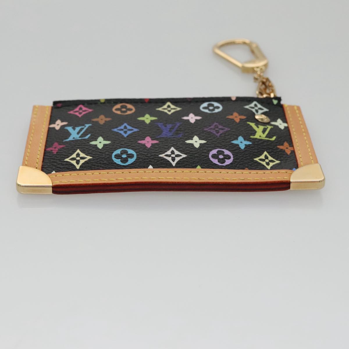 LOUIS VUITTON Monogram Multicolor Pochette Cles Purse Black M92654 104416S