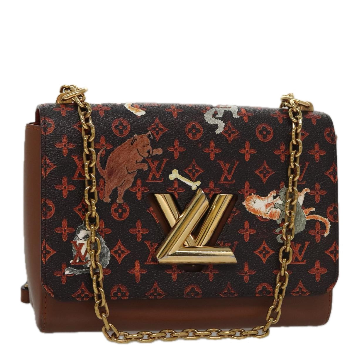 LOUIS VUITTON Catgram Sack Twist MM Shoulder Bag Marron M44408 LV 104424SA