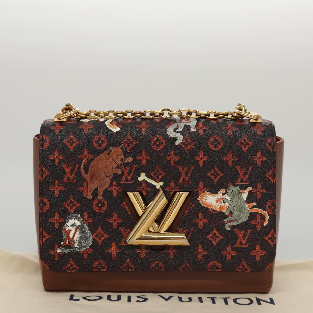 LOUIS VUITTON Catgram Sack Twist MM Shoulder Bag Marron M44408 LV 104424SA