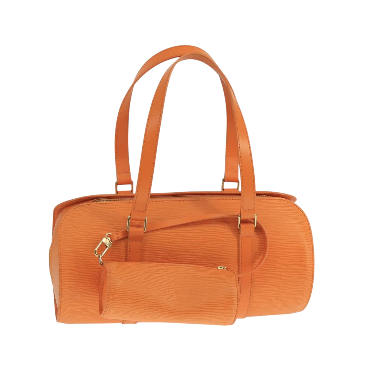 LOUIS VUITTON Epi Soufflot Hand Bag Orange Mandarin M5222H LV 104445A