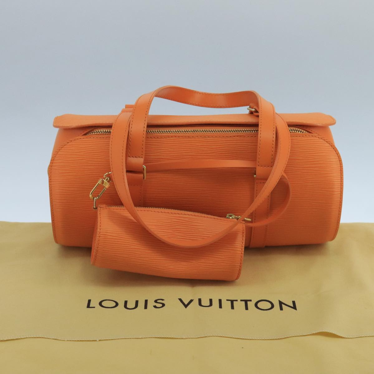LOUIS VUITTON Epi Soufflot Hand Bag Orange Mandarin M5222H LV 104445A