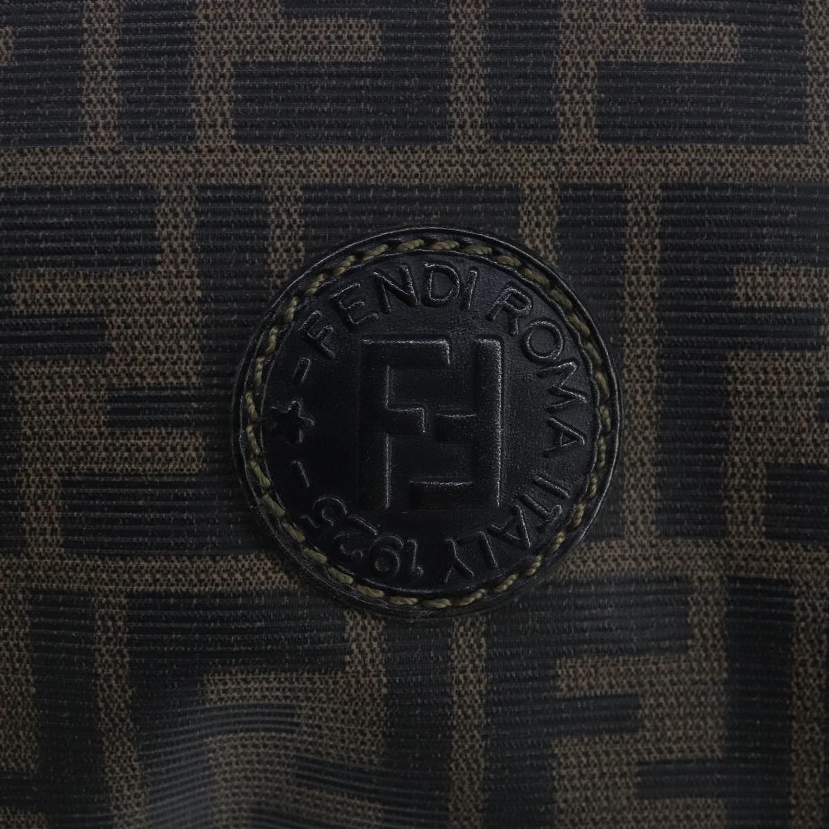 FENDI Zucca Canvas Boston Bag Brown Black 104558