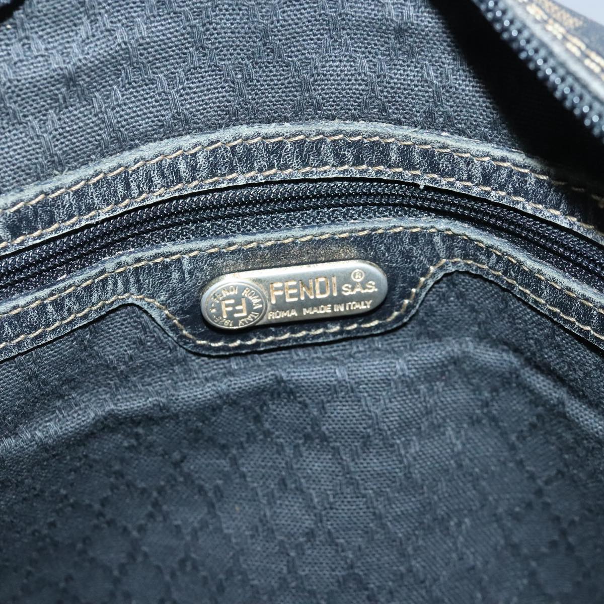 FENDI Zucca Canvas Boston Bag Brown Black 104558
