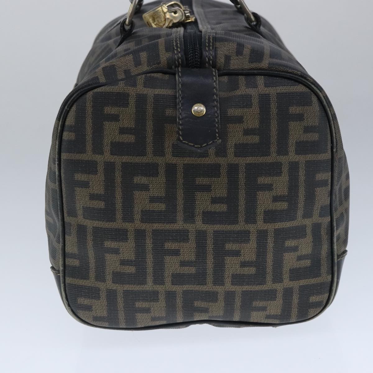 FENDI Zucca Canvas Boston Bag Brown Black 104558
