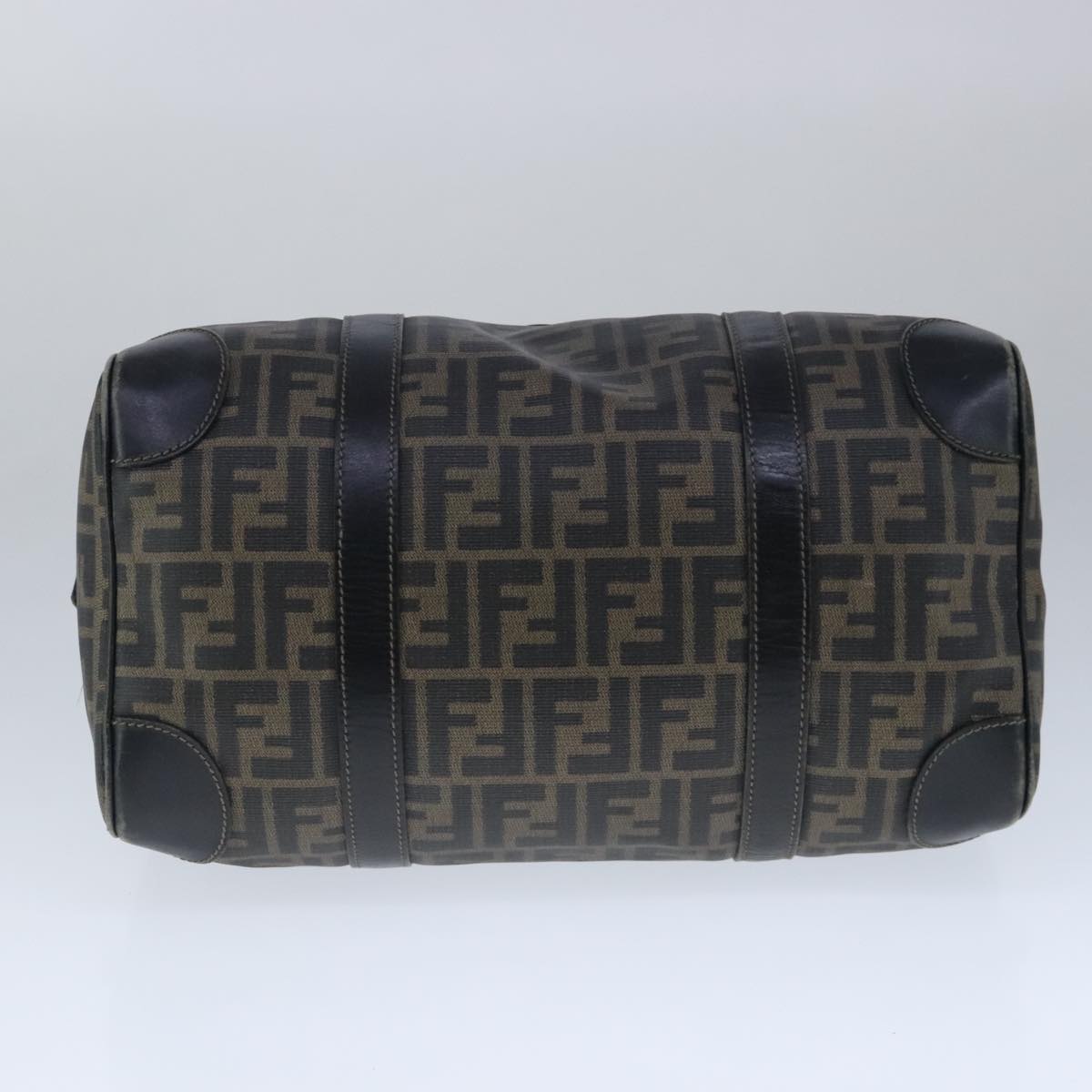 FENDI Zucca Canvas Boston Bag Brown Black 104558