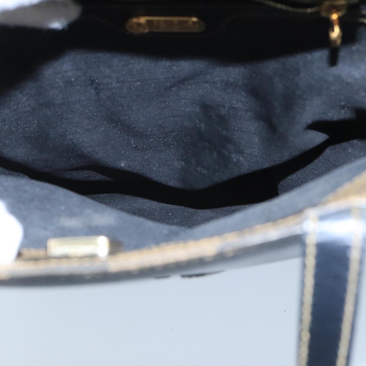 FENDI Pecan Canvas Hand Bag Brown Black 104612