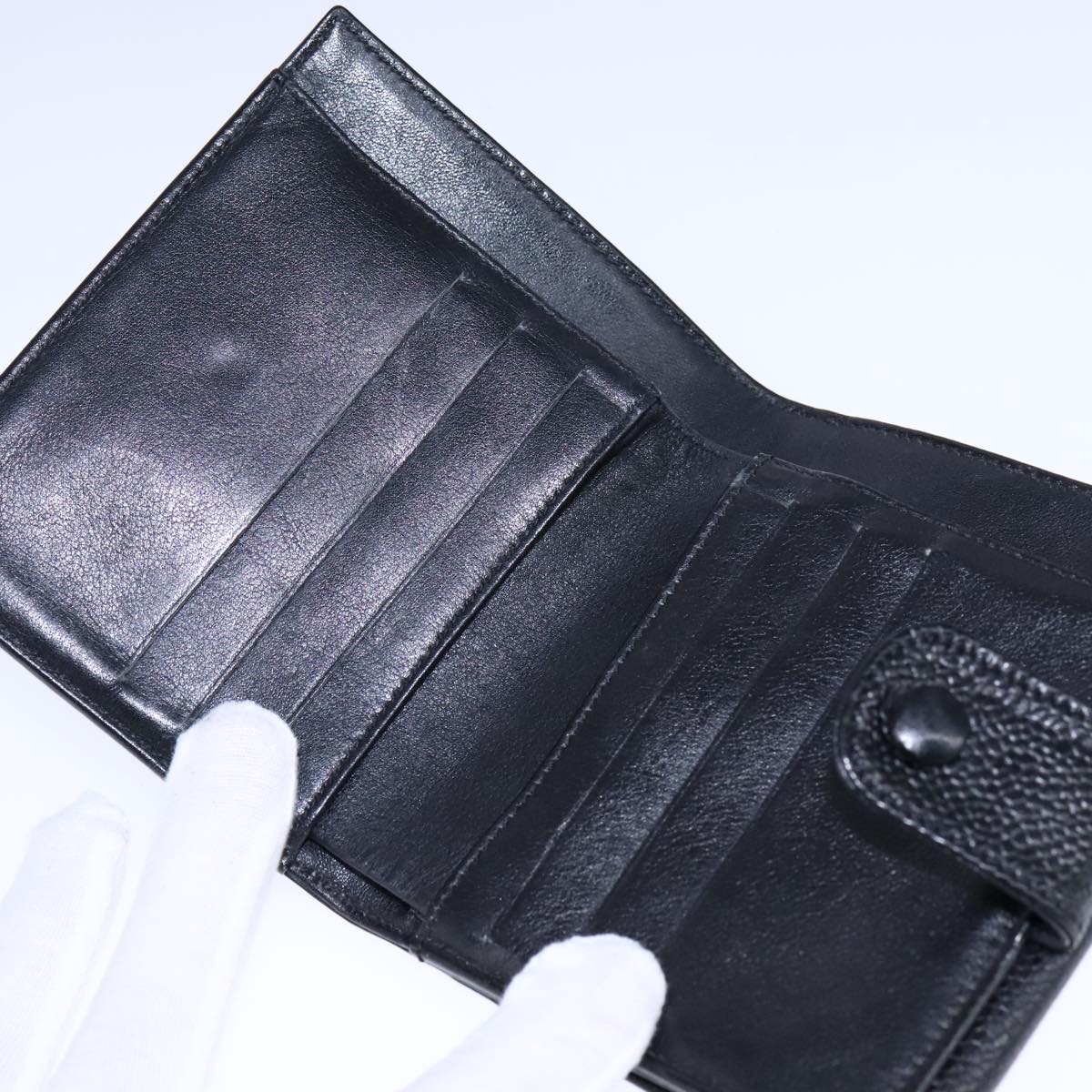 CHANEL Wallet Caviar Skin Black CC 104680