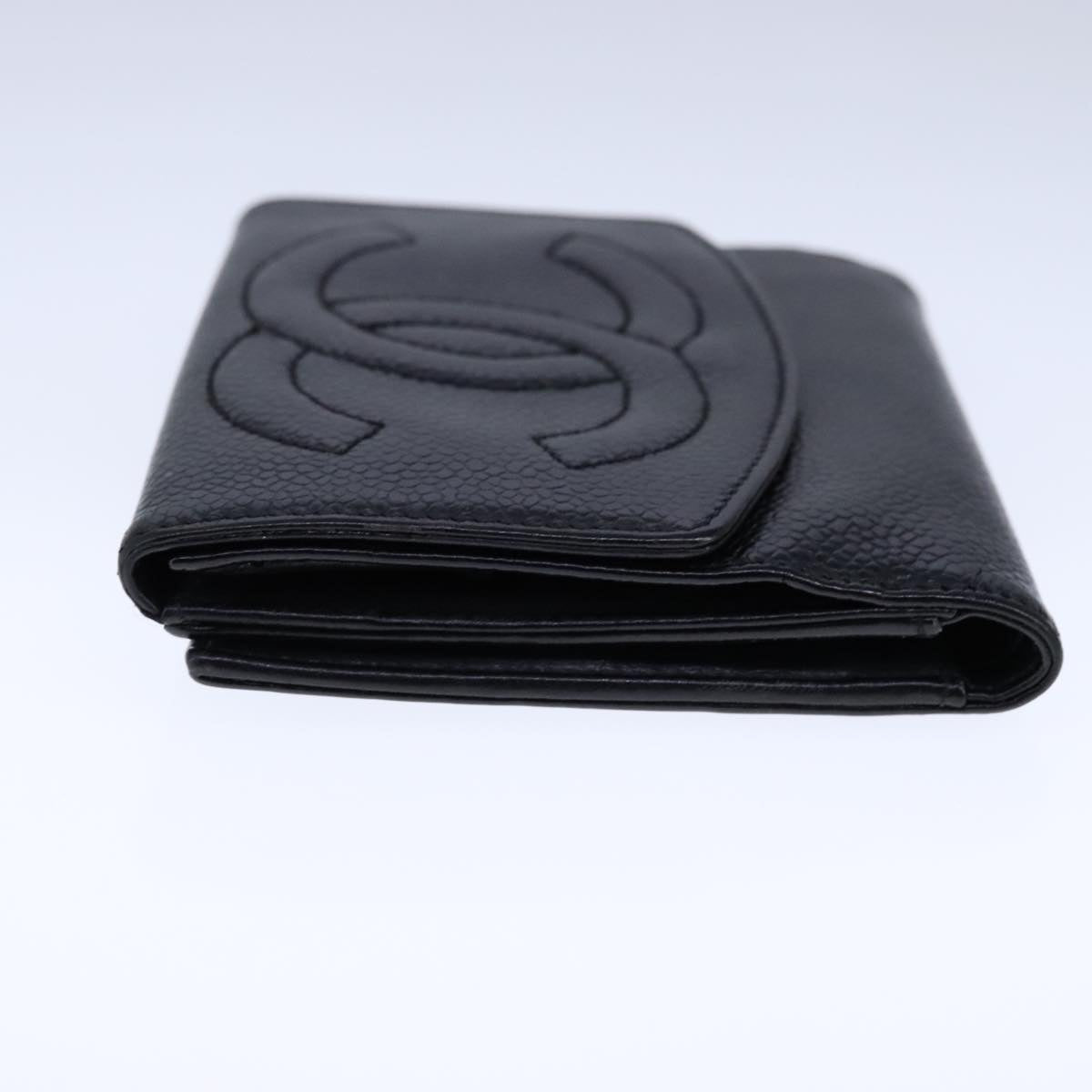 CHANEL Wallet Caviar Skin Black CC 104680