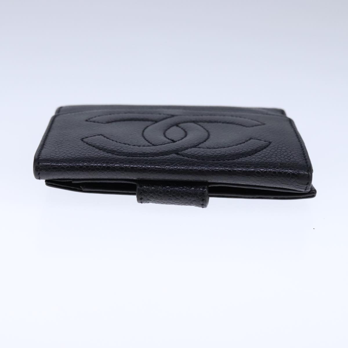 CHANEL Wallet Caviar Skin Black CC 104680
