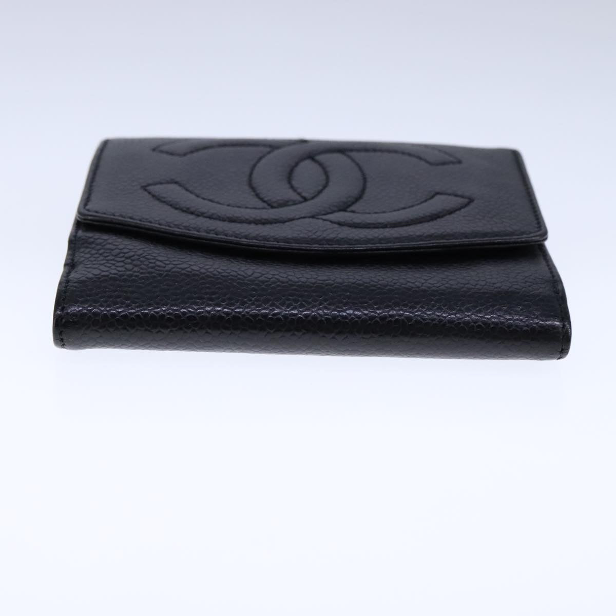 CHANEL Wallet Caviar Skin Black CC 104680