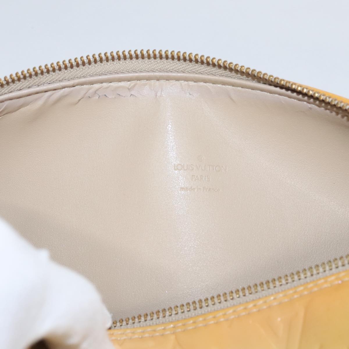 LOUIS VUITTON Monogram Vernis Bedford Hand Bag Beige M91006 LV 104718