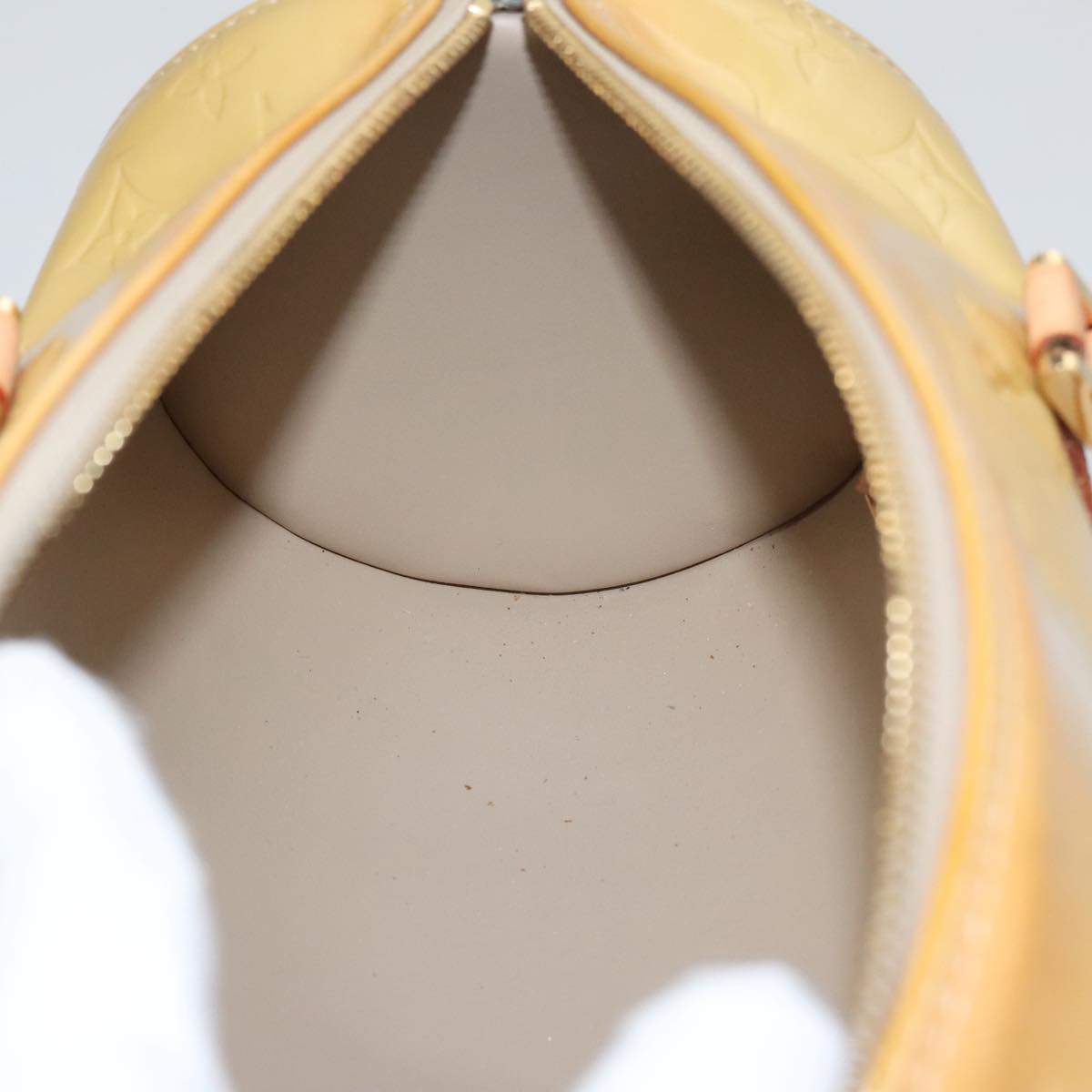LOUIS VUITTON Monogram Vernis Bedford Hand Bag Beige M91006 LV 104718