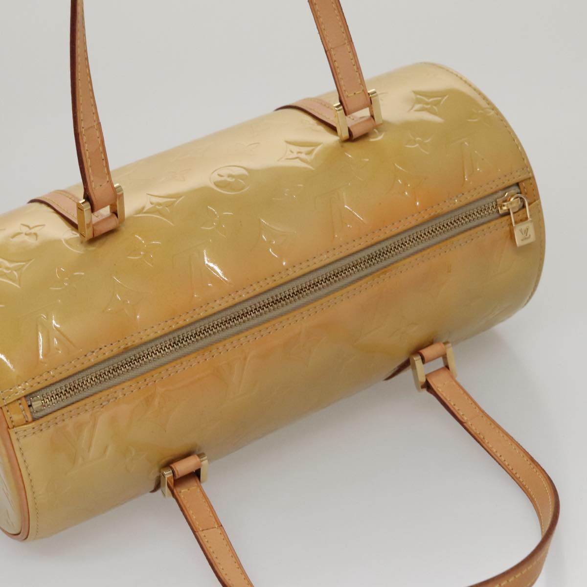 LOUIS VUITTON Monogram Vernis Bedford Hand Bag Beige M91006 LV 104718