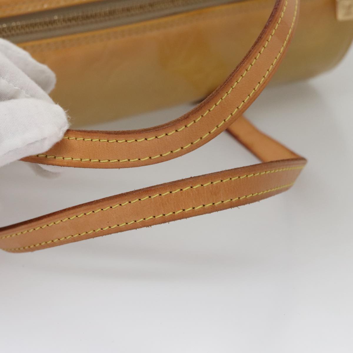 LOUIS VUITTON Monogram Vernis Bedford Hand Bag Beige M91006 LV 104718