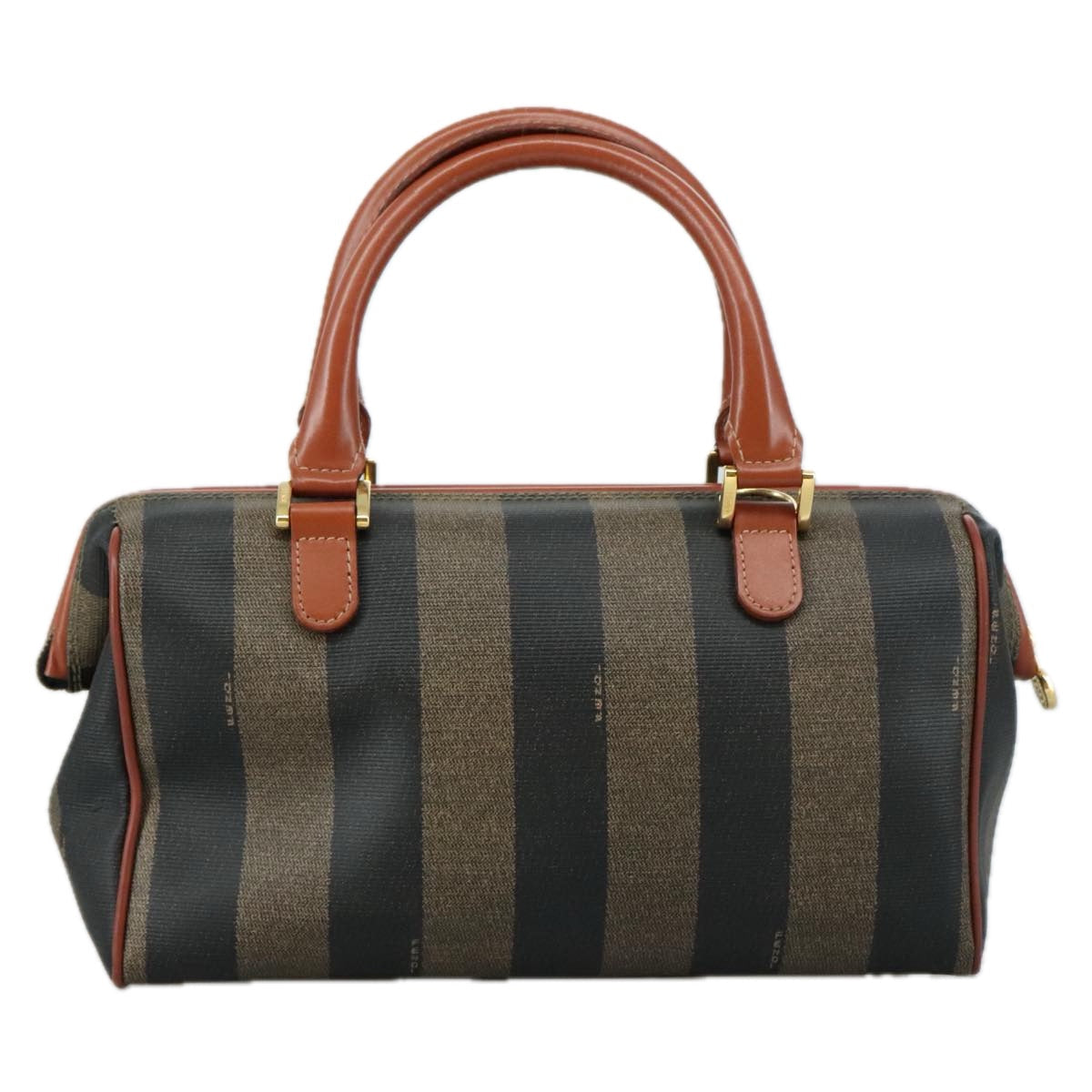 FENDI Pecan Canvas Hand Bag Coated Canvas Brown 104727