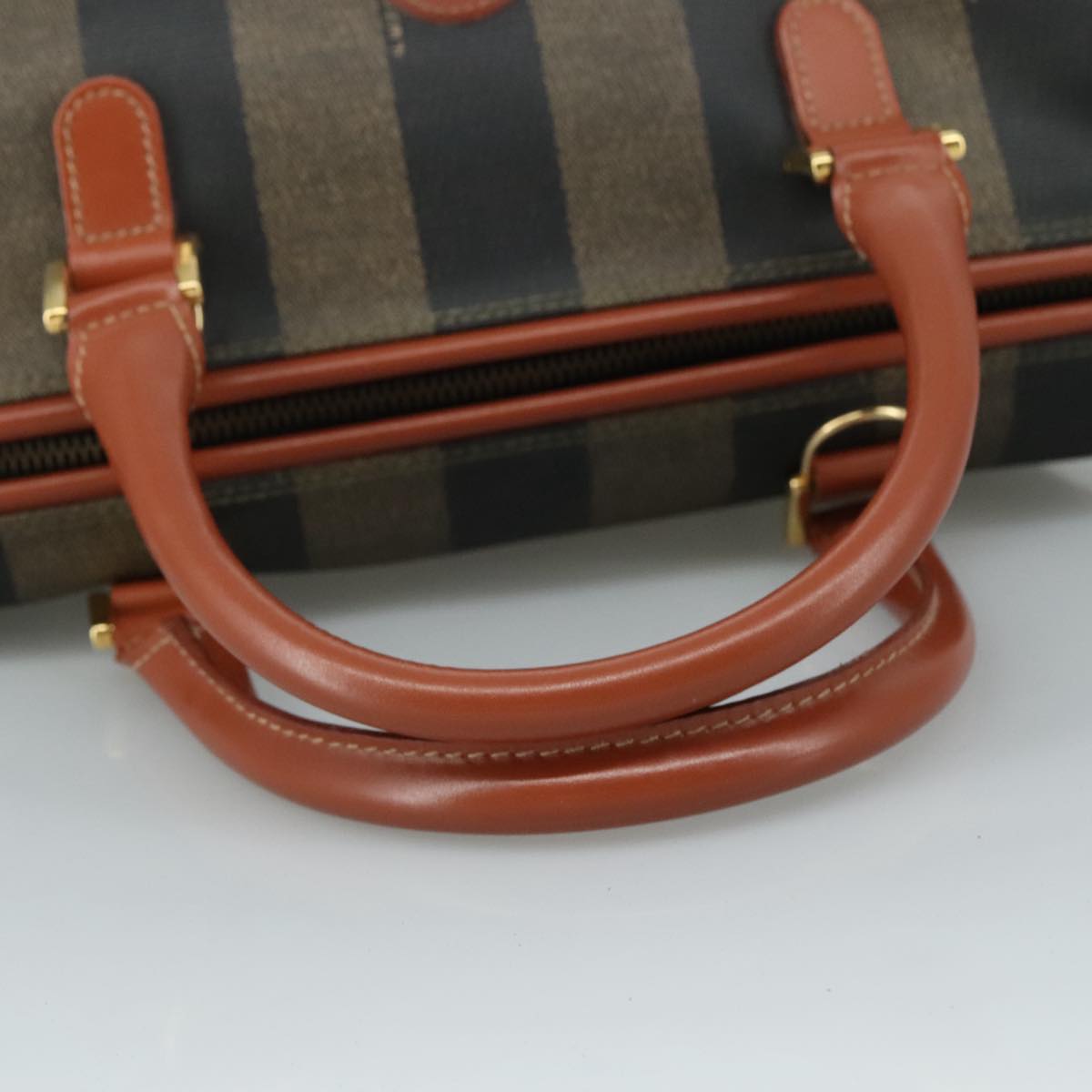 FENDI Pecan Canvas Hand Bag Coated Canvas Brown 104727