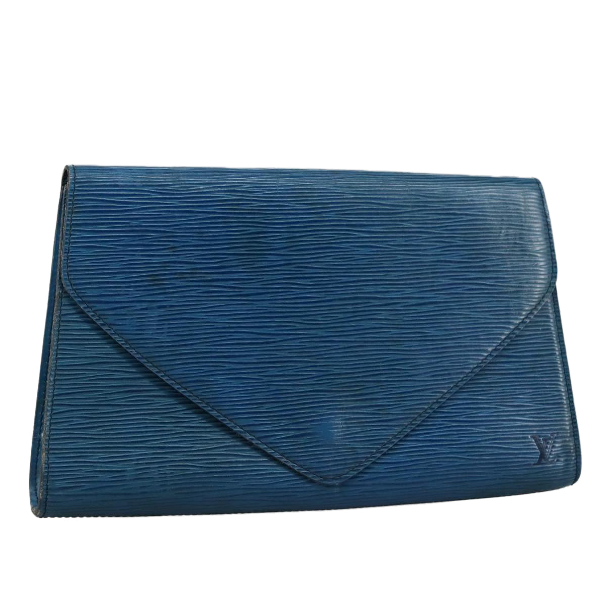 LOUIS VUITTON Epi Art Deco 27 Clutch Bag Blue LV 104728