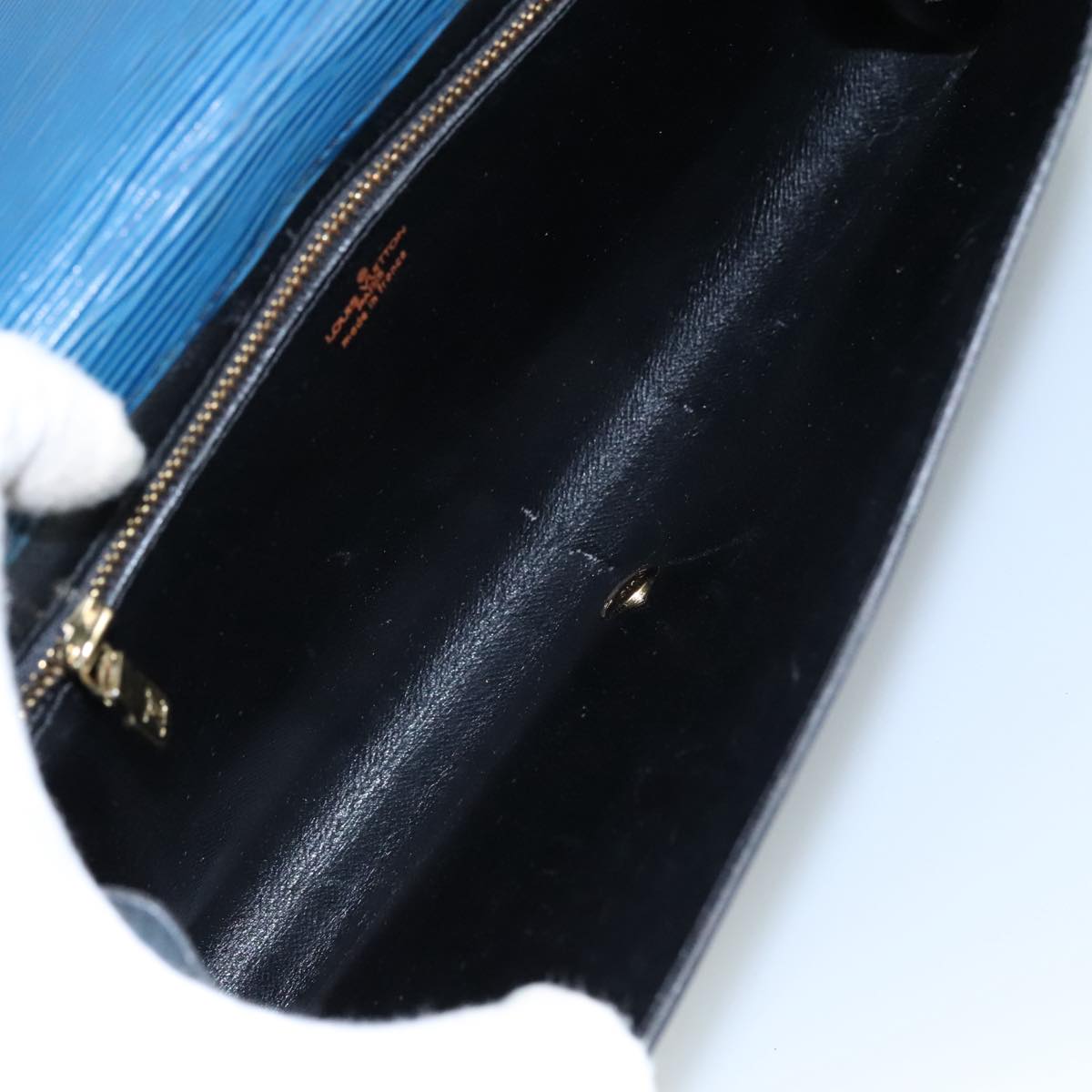 LOUIS VUITTON Epi Art Deco 27 Clutch Bag Blue LV 104728