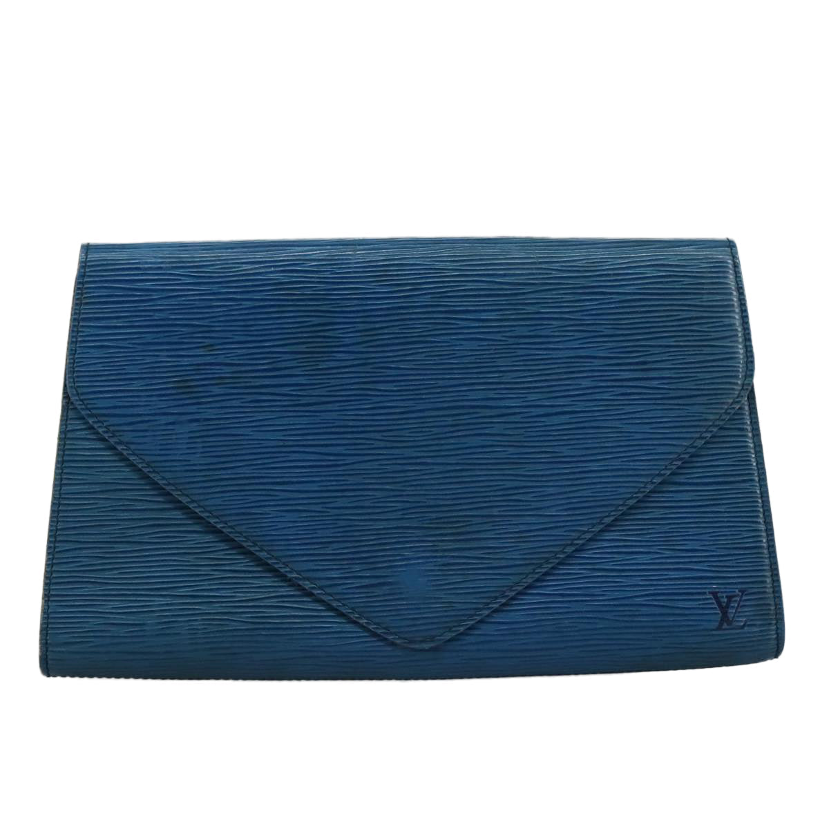 LOUIS VUITTON Epi Art Deco 27 Clutch Bag Blue LV 104728