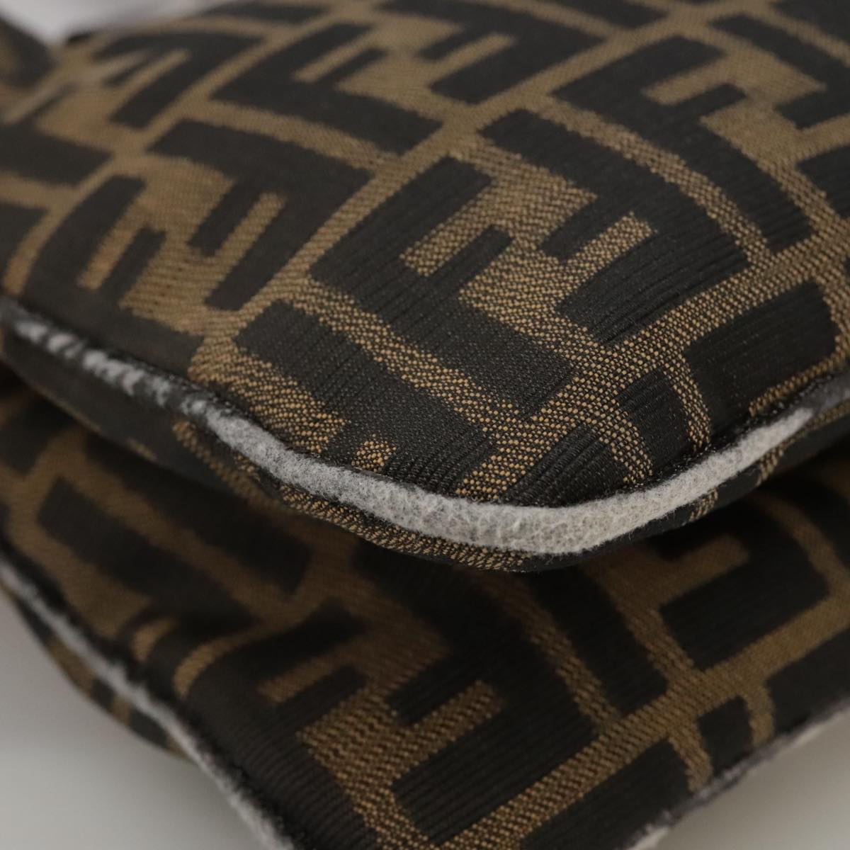 FENDI Zucca Canvas Shoulder Bag Brown 104730