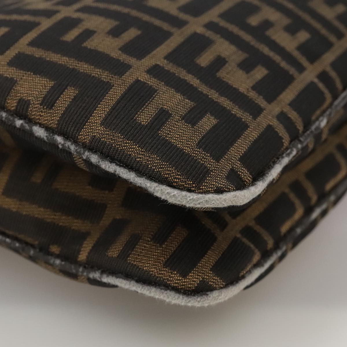 FENDI Zucca Canvas Shoulder Bag Brown 104730