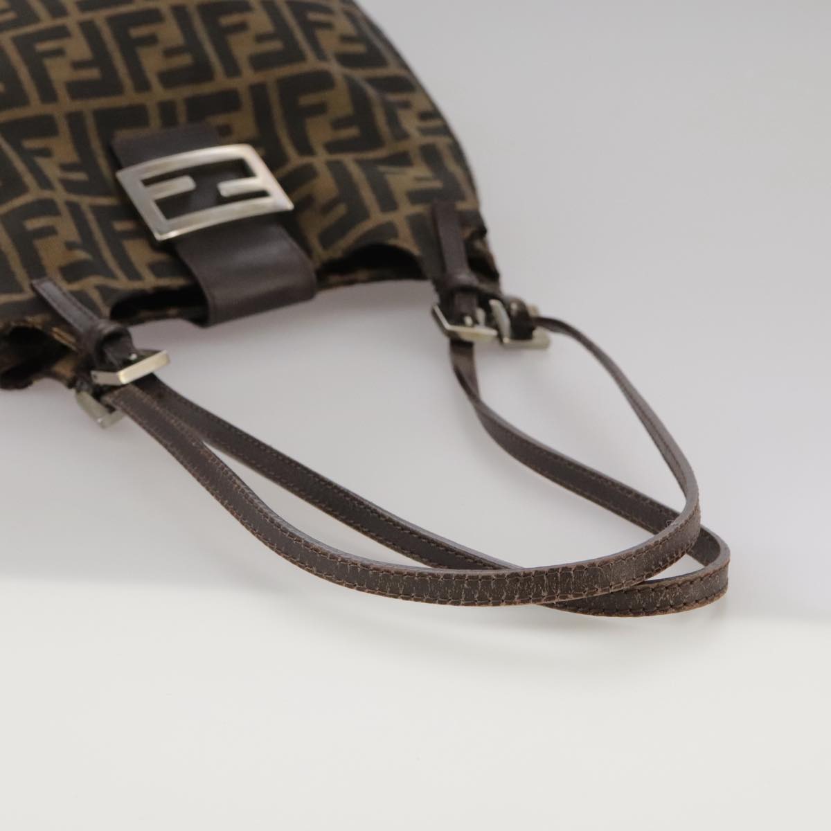 FENDI Zucca Canvas Shoulder Bag Brown 104730