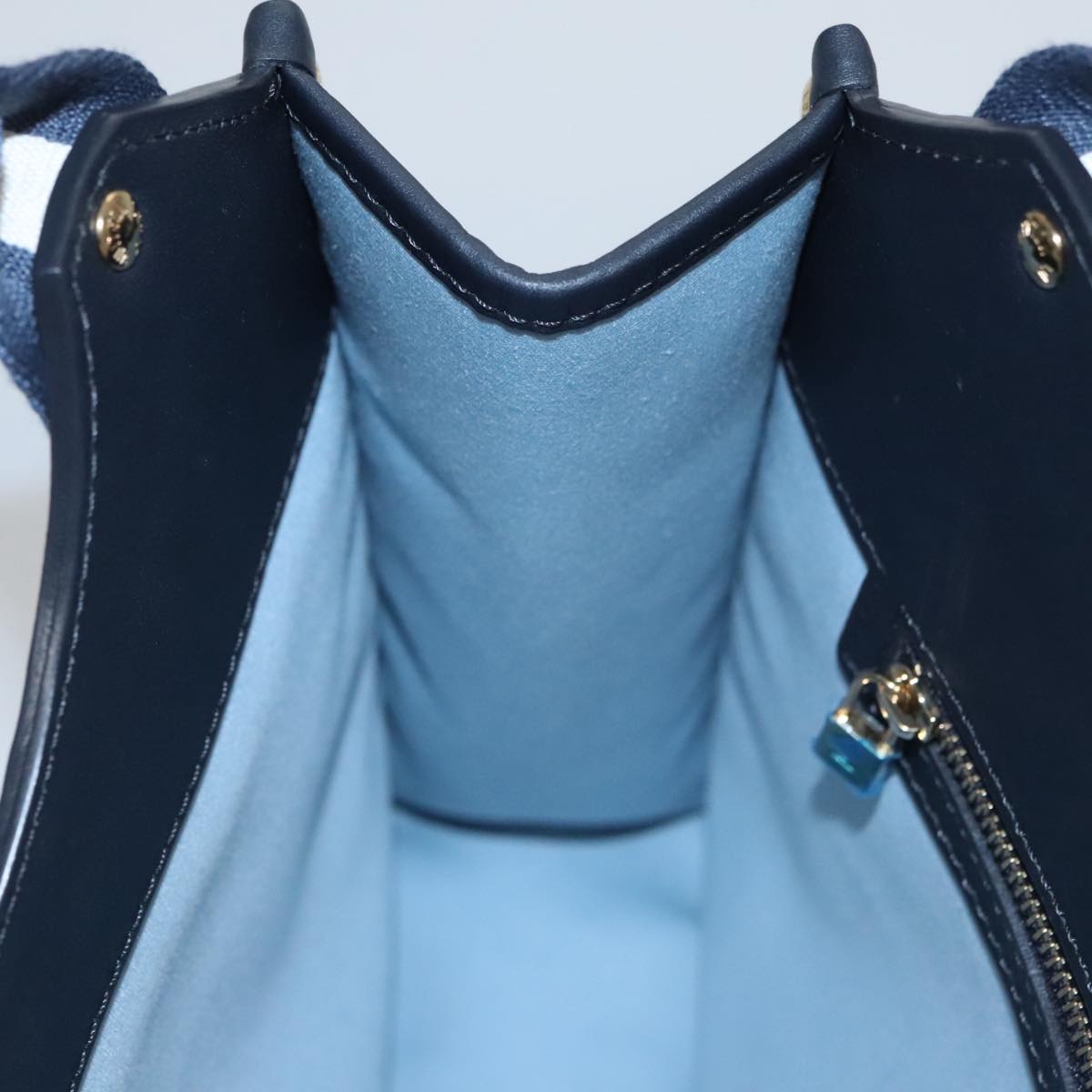 LOUIS VUITTON Monogram Mini Sac Catherine Hand Bag Blue M92325 LV 104746A