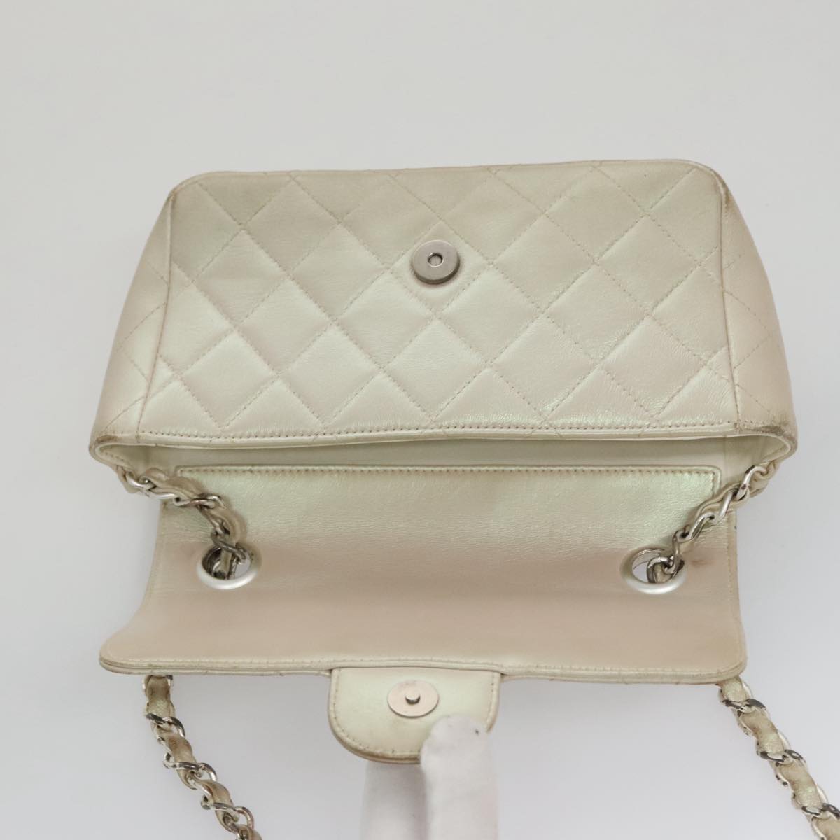 CHANEL Matelasse Chain Shoulder Bag Lamb Skin Pink CC 104774