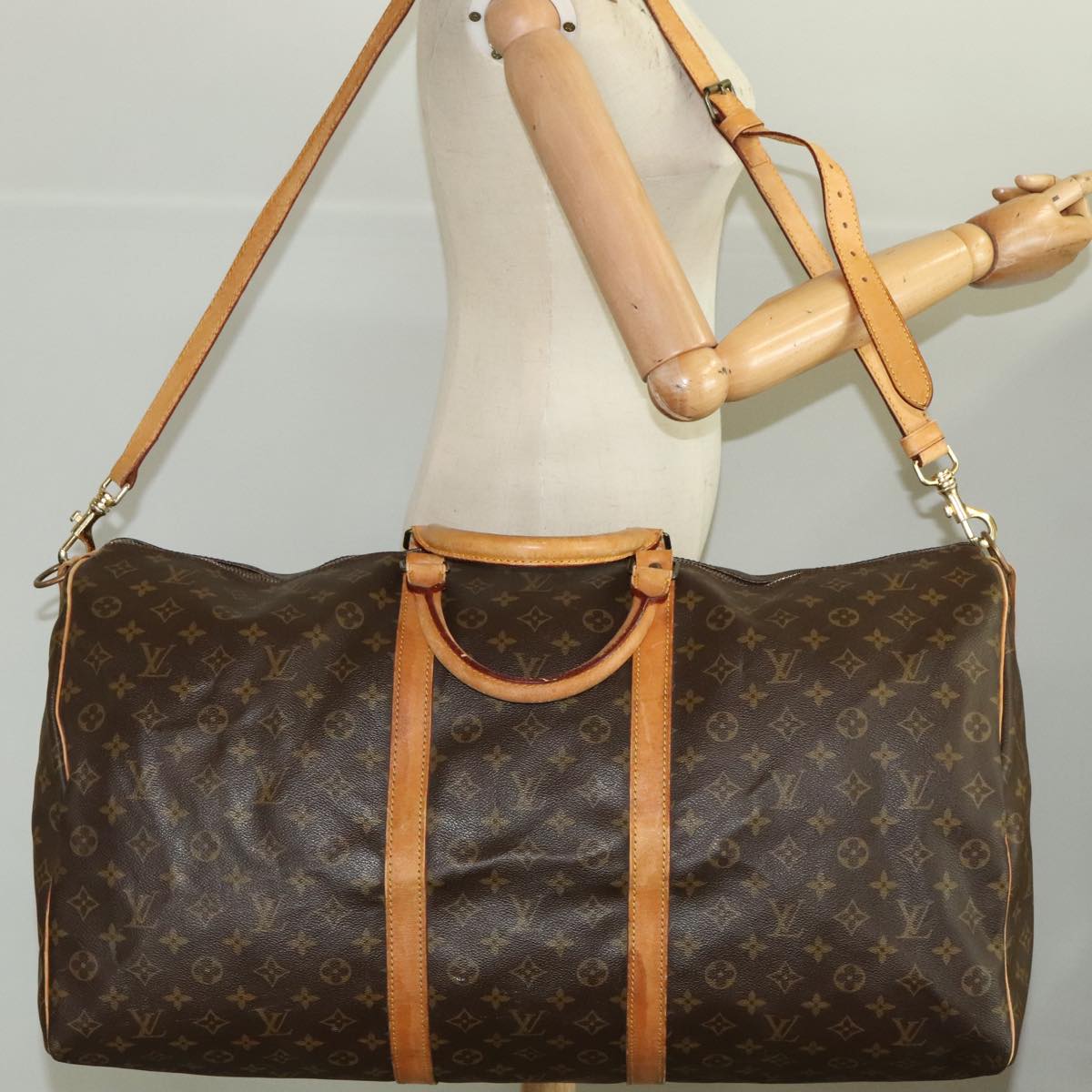 LOUIS VUITTON Monogram Keepall Bandouliere 60 Boston Bag M41412 LV 104800